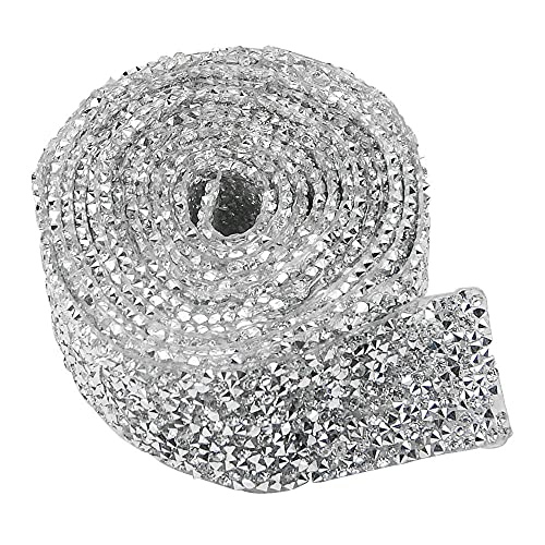 BGTXINGI 3 cm Breite 2 Yard Acryl Strass Diamant Band Klebeband Diamant Band Kleber Patch Dekoriert Diamant Netz für Basteln Projekt Geburtstag Dekoration Baby Dusche Veranstaltungen von BGTXINGI