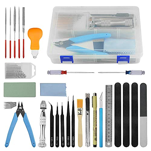 BGTXINGI 41-teiliges Modellierwerkzeug-Set Gundam Modell-Werkzeug-Set mit Kunststoff-Box, Hobby-Modellbau, BAU, und Befestigung BGTXINGI 41-teiliges Modellierwerkzeug-Set Gundam Modell-Werkzeug-Set mit Kunststoff-Box, Hobby-Modellbau, BAU, und Befestigung von BGTXINGI