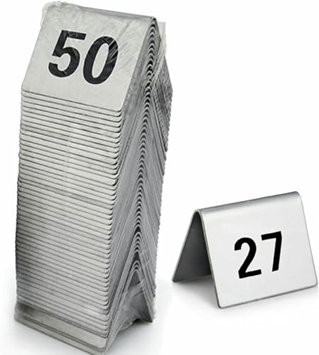 Tischnummern für Restaurants, Tischschilder-Set aus Edelstahl, stapelbare Tischnummernkarten aus Metall, Tischnummern für Cafés und Bankette Tischnummern für Restaurants, Tischschilder-Set aus Edelstahl, stapelbare Tischnummernkarten aus Metall, Tischnummern für Cafés und Bankette von BGVYFXEZ