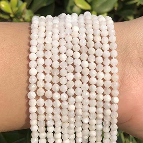 A+ Natürliche Rubine Steinperlen kleine rote Kristalle runde lose Perlen für die DIY-Schmuckherstellung Armbandperlen Zubehör-weißer Mondstein, 4 mm, 91 Stück A+ Natürliche Rubine Steinperlen kleine rote Kristalle runde lose Perlen für die DIY-Schmuckherstellung Armbandperlen Zubehör-weißer Mondstein, 4 mm, 91 Stück von BHADANI