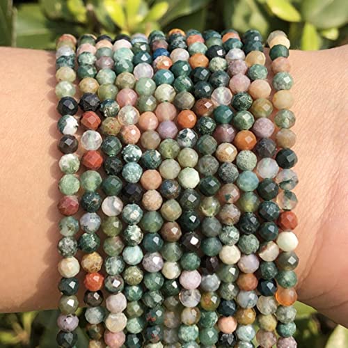 A+ Natürliche Rubine Steinperlen kleine rote Kristalle runde lose Perlen für die DIY-Schmuckherstellung Armbandperlenzubehör-India Achat, 2 mm, 170 Stück von BHADANI