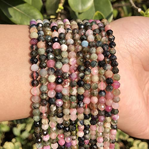A+ Natürliche Rubine Steinperlen kleine rote Kristalle runde lose Perlen für die DIY-Schmuckherstellung Armbandperlenzubehör-Turmalin, 2 mm, 170 Stk von BHADANI