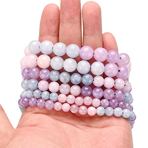 Natürliche runde Tigerauge-Kristallachate, Steinperlen, Jade, Türkis, Amethyst, Abstandsperle für die Schmuckherstellung, DIY-Armband, 4-12 mm, lila Morganit, 6 mm, ca. 61 Perlen Natürliche runde Tigerauge-Kristallachate, Steinperlen, Jade, Türkis, Amethyst, Abstandsperle für die Schmuckherstellung, DIY-Armband, 4-12 mm, lila Morganit, 6 mm, ca. 61 Perlen von BHADANI
