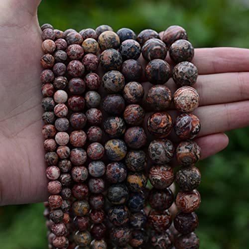 Natürliche runde Tigerauge-Kristallachate, Steinperlen, Jade, Türkis, Amethyst, Zwischenperle für die Schmuckherstellung, DIY-Armband, 4-12 mm, rote Leopardenhaut, 6 mm, ca. 61 Perlen Natürliche runde Tigerauge-Kristallachate, Steinperlen, Jade, Türkis, Amethyst, Zwischenperle für die Schmuckherstellung, DIY-Armband, 4-12 mm, rote Leopardenhaut, 6 mm, ca. 61 Perlen von BHADANI