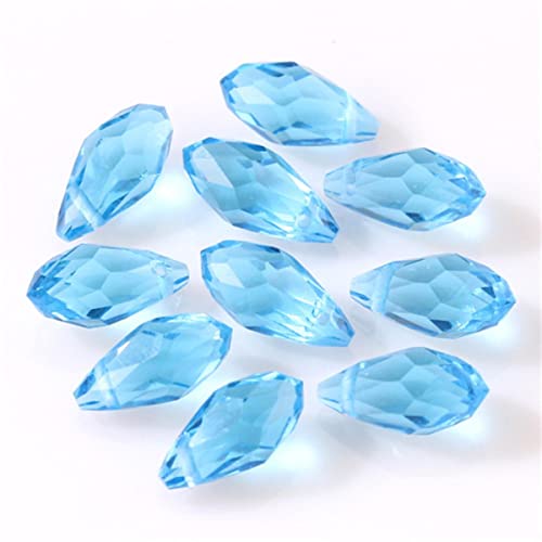 Österreich Mehrfarbige Glastropfenperlen für die Schmuckherstellung Halskette DIY Zubehör Facettierte Kristall Briolette Perlen-Z009,6X12MM 50PCS von BHADANI