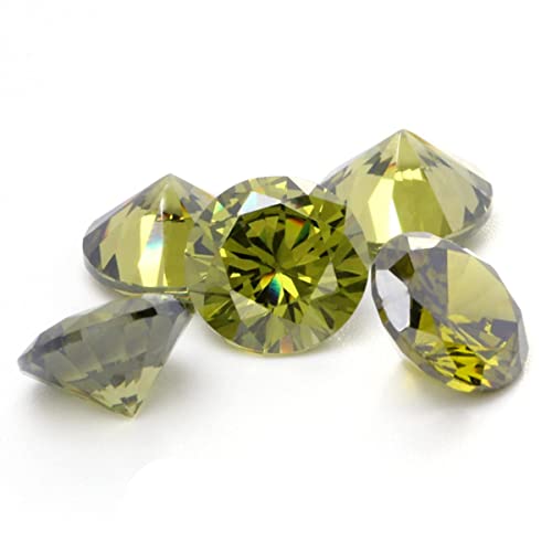 Runder Zirkon-Edelstein zum Aufnähen, Strass, Glaskristall, Pointback, lose Perlen, DIY-Kleidung, Schmuckherstellung, Olivin, 8 mm, 20 Stück von BHADANI