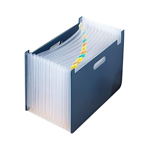 Fächermappe mit 13 Fächern, A4, Organizer, Dokumentenpapier, Aufbewahrungshalter, Schule, Bürobedarf (Farbe: Grau) (Blau) von BHFDUBUAAAXXXXUF