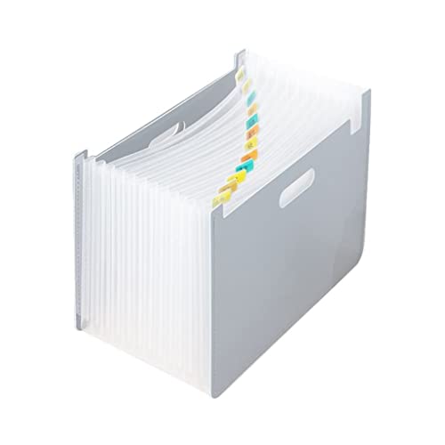 Fächermappe mit 13 Fächern, A4, Organizer, Dokumentenpapier, Aufbewahrungshalter, Schule, Bürobedarf (Farbe: Grau) von BHFDUBUAAAXXXXUF