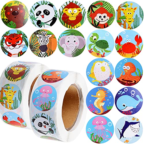 1000pcs Tier Aufkleber Sticker für Kinder Belohnungssticker Niedliche Aufkleber Motivationsaufkleber für Geschenk Party von BHGT