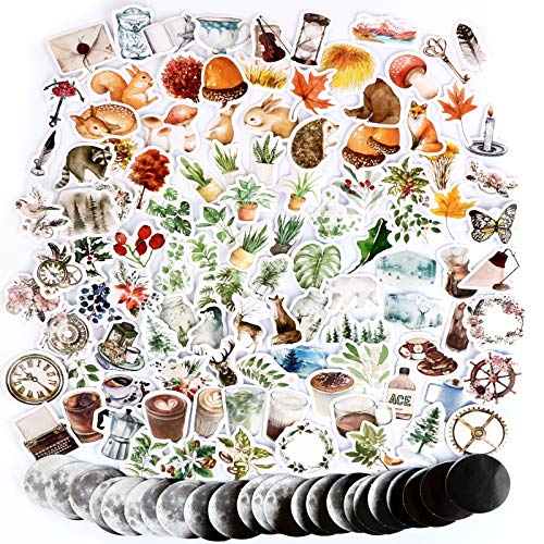 274 Pcs Scrapbooking Sticker Aufkleber Herbst in Verschiedene Muster Vintage Scrapbooking Sticker Notizsticker Set für Umschlag Kalender Handbuch Notizbuch Tagebuch Fotoalbum DIY Deko von BHGT