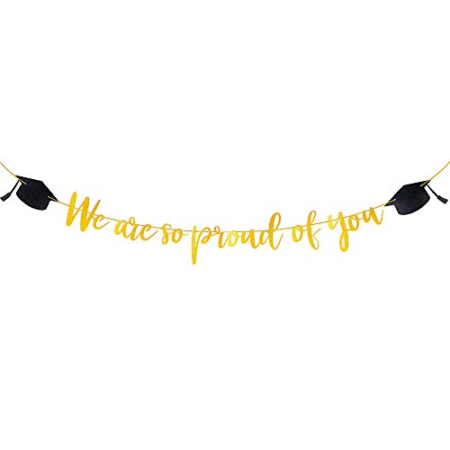 Gratulation Girlande We Are so Proud of You Girlande Banner Prüfung Bestanden Hängende Deko mit Doktorhut für Abschlussfeiern vom Studium Uni Hochschule Abitur Gold Gratulation Girlande We Are so Proud of You Girlande Banner Prüfung Bestanden Hängende Deko mit Doktorhut für Abschlussfeiern vom Studium Uni Hochschule Abitur Gold von BHGT