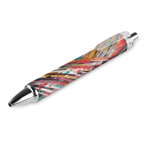 BHHJKK Bunte Schmetterlings-Graffiti-Kugelschreiber, schmal, einziehbar, mittlere Spitze (0,5 mm schwarze Tinte), für Damen und Herren, 1 Stück von BHHJKK