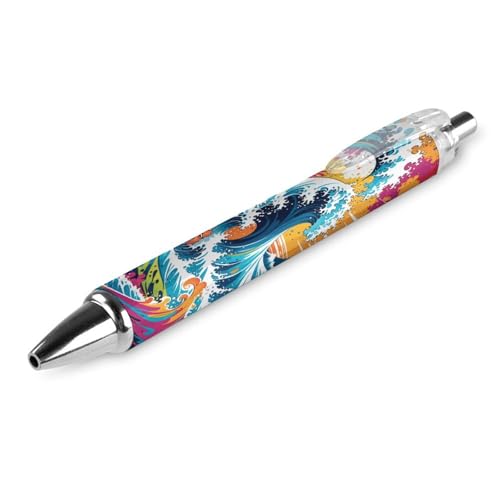 BHHJKK Bunte Schmetterlings-Graffiti-Kugelschreiber, schmal, einziehbar, mittlere Spitze (0,5 mm schwarze Tinte), für Damen und Herren, 1 Stück von BHHJKK