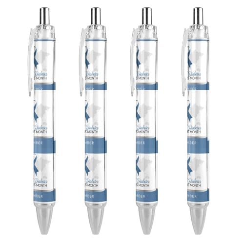 BHHJKK Druckkugelschreiber für Diabetes-Bewusstseins-Monat, blaues Band, Schreibkugelschreiber, schwarze Tinte, Kugelschreiber, Geschenke für Studenten, Büro, Schreibwaren BHHJKK Druckkugelschreiber für Diabetes-Bewusstseins-Monat, blaues Band, Schreibkugelschreiber, schwarze Tinte, Kugelschreiber, Geschenke für Studenten, Büro, Schreibwaren von BHHJKK