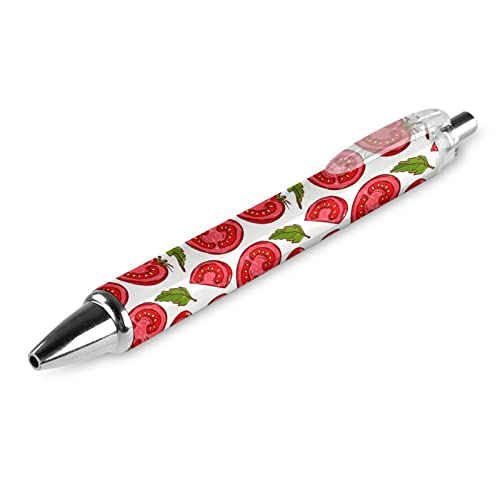 BHHJKK Druckkugelschreiber mit Cartoon-Motiv Tomatenblätter, schwarze Tinte, Kugelschreiber, Geschenke für Studenten, Büro, Schreibwaren, 4 Stück von BHHJKK
