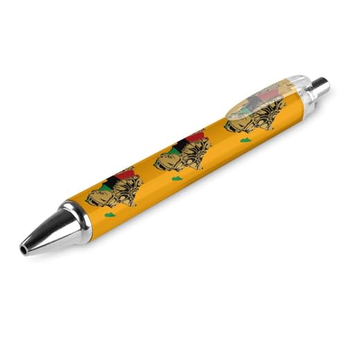 BHHJKK Kugelschreiber mit Afrika-Karte und wilden Tieren in Afrika, für Damen und Herren, 0,5 mm, feiner einziehbarer Kugelschreiber, 1 Stück von BHHJKK