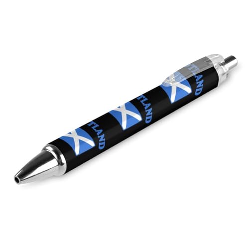 BHHJKK Kugelschreiber mit Aufdruck "Flagge von Schottland", für Damen und Herren, 0,5 mm, feiner einziehbarer Kugelschreiber, 1 Stück von BHHJKK