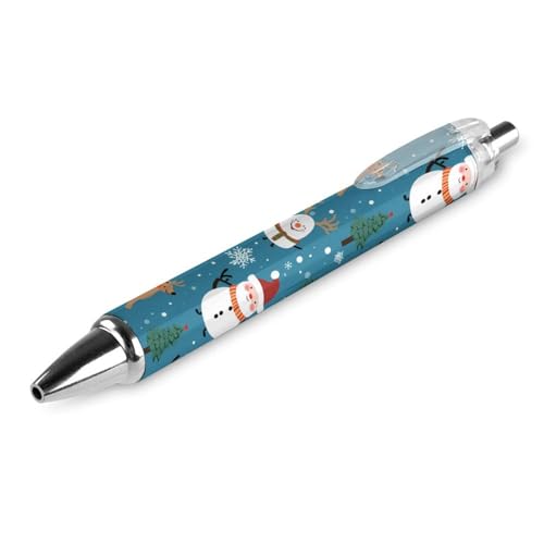 BHHJKK Kugelschreiber mit Schneemann-Weihnachtsmann-Motiv, niedlich, einziehbar, feine Spitze, 0,5 mm, runder Schaft, 4 Stück, Büro von BHHJKK
