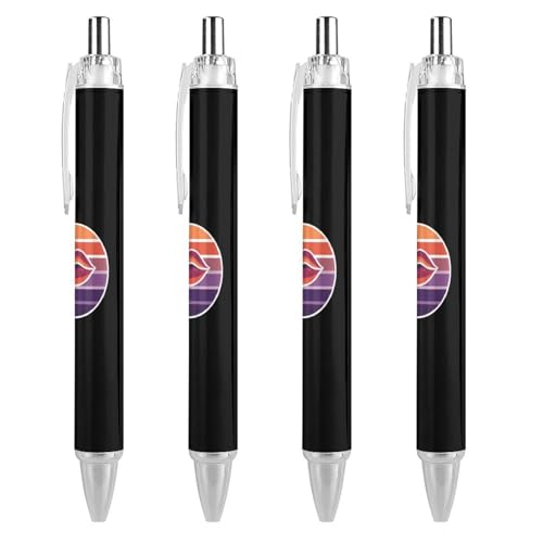 BHHJKK Lippenstift, Lesbenflagge, Kugelschreiber, einziehbarer Kugelschreiber, Arbeitsstift, Rollkugelschreiber für Büro, Schule, Zubehör, 4 Stück von BHHJKK