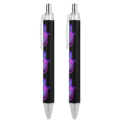 BHHJKK Niedlicher einziehbarer Kugelschreiber mit feiner Spitze, 0,5 mm, runder Schaft, Violett, 4 Stück von BHHJKK