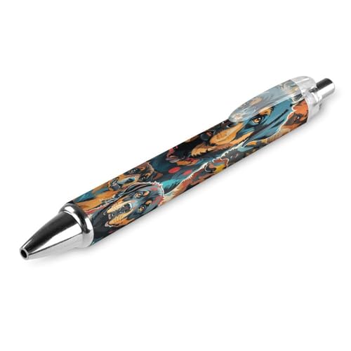 BHHJKK Rottweiler-dog Kugelschreiber, schmal, einziehbar, mittlere Spitze (0,5 mm schwarze Tinte), für Männer und Frauen, klassischer Stift, 1 Stück von BHHJKK