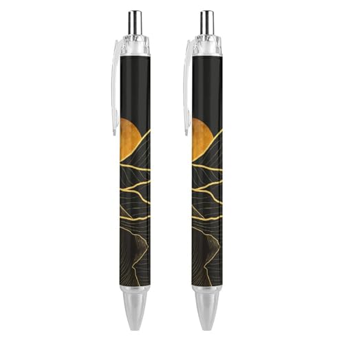 BHHJKK Schwarze Kugelschreiber, Kugelschreiber, glattes Schreiben, Gelschreiber, einziehbar, 0,5 feine Spitze, für Schule, Büro, Berglinien, Kunst, Muster, 4 Stück BHHJKK Schwarze Kugelschreiber, Kugelschreiber, glattes Schreiben, Gelschreiber, einziehbar, 0,5 feine Spitze, für Schule, Büro, Berglinien, Kunst, Muster, 4 Stück von BHHJKK