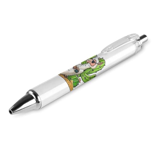 BHHJKK Schwarze Kugelschreiber, Kugelschreiber, glattes Schreiben, Gelschreiber, einziehbar, 0,5 feine Spitze, für Schule, Büro, lustiges Lama-Muster, 4 Stück von BHHJKK