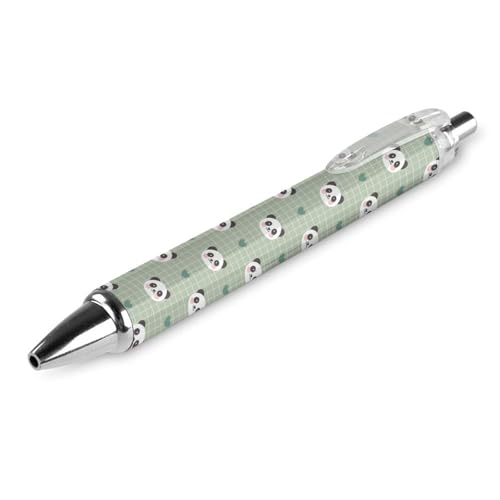 BHHJKK Schwarze Kugelschreiber, Kugelschreiber, glattes Schreiben, Gelschreiber, einziehbar, 0,5 feine Spitze, für Schule, Büro, niedliches Panda-Gesicht, 4 Stück von BHHJKK