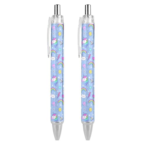 BHHJKK Schwarzer Kugelschreiber, Kugelschreiber, glattes Schreiben, Gelschreiber, einziehbar, 0,5 feine Spitze, für Schule, Büro, Einhorn-Regenbogen-Muster, 1 Stück BHHJKK Schwarzer Kugelschreiber, Kugelschreiber, glattes Schreiben, Gelschreiber, einziehbar, 0,5 feine Spitze, für Schule, Büro, Einhorn-Regenbogen-Muster, 1 Stück von BHHJKK