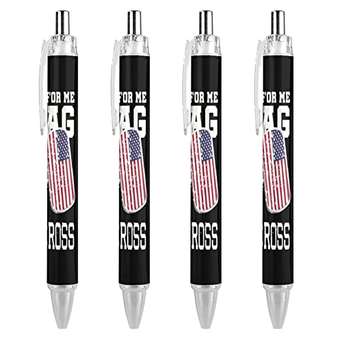BHHJKK Stand for Me Kneel for Cross US Patriot Druckkugelschreiber, blaue Tinte, Kugelschreiber, Arbeitsstift für Männer und Frauen, 4 Stück von BHHJKK
