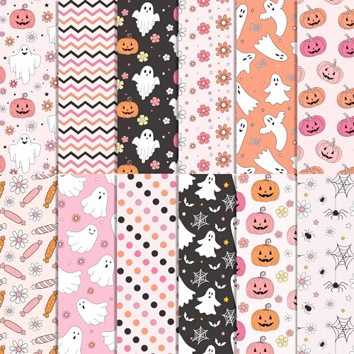 24 Blatt Halloween Little Boo Scrapbook Papier Halloween Muster Papier Rosa Schwarz Niedlicher Kürbis Geist Floral Spezialmuster Dekoratives Bastelpapier für Kartenherstellung Fotoalbum, 30 x 30 cm 24 Blatt Halloween Little Boo Scrapbook Papier Halloween Muster Papier Rosa Schwarz Niedlicher Kürbis Geist Floral Spezialmuster Dekoratives Bastelpapier für Kartenherstellung Fotoalbum, 30 x 30 cm von BHNACIER