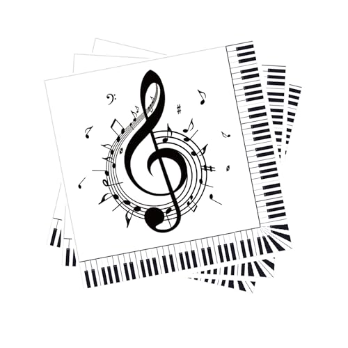 Musikservietten, Musiknoten, Papierservietten, Musiknoten, Partyzubehör, Musiknoten, Party-Servietten, Klaviertastatur, Cocktail-Servietten, Musik-Themenservietten für Karaoke-Musik, Musikservietten, Musiknoten, Papierservietten, Musiknoten, Partyzubehör, Musiknoten, Party-Servietten, Klaviertastatur, Cocktail-Servietten, Musik-Themenservietten für Karaoke-Musik, von BHNACIER