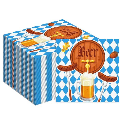 Oktoberfest-Party-Servietten, Oktoberfest-Papierservietten, festliches bayerisches Design, Einweg-Papierservietten, blau und weiß, bayerische Flagge, kariert, Mittagessen, dekorative Papierservietten Oktoberfest-Party-Servietten, Oktoberfest-Papierservietten, festliches bayerisches Design, Einweg-Papierservietten, blau und weiß, bayerische Flagge, kariert, Mittagessen, dekorative Papierservietten von BHNACIER