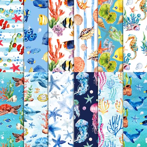 Tropische Meerestiere Ozean Scrapbook Papier – 24 Blatt Ozeanmuster Papier 30 x 30 cm Unter dem Meer Süße Wale Delfine Fische Gemustert Doppelseitiges Dekoratives Bastelpapier für Kartenherstellung Tropische Meerestiere Ozean Scrapbook Papier – 24 Blatt Ozeanmuster Papier 30 x 30 cm Unter dem Meer Süße Wale Delfine Fische Gemustert Doppelseitiges Dekoratives Bastelpapier für Kartenherstellung von BHNACIER