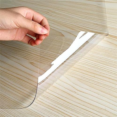 Selbstklebende Folie Transparent, Geprüfter Tischschutz, Tischdecke Abwaschbar Transparent Einfach Zuschneiden, Schneiden, PVC Matte für Schuhschrank, Kristallklar 1,5 mm 85x170cm von BHODA