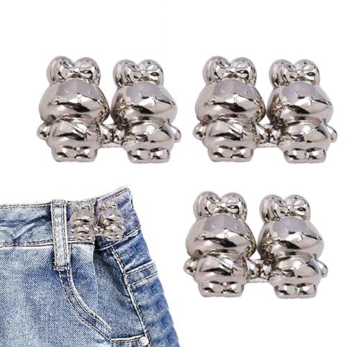 BHOLI Knopfversteller an der Taille, 3 Stück lose Jeansspanner - mit Nieten und verstellbaren Hosenknöpfen für Ärmel, Röcke, Hosen in Hasenform abnehmbar BHOLI Knopfversteller an der Taille, 3 Stück lose Jeansspanner - mit Nieten und verstellbaren Hosenknöpfen für Ärmel, Röcke, Hosen in Hasenform abnehmbar von BHOLI