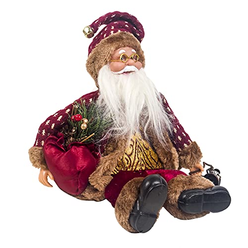 BHOLI Sitzende Figur, Figur Dekoration, Claus Figur Tischplatte Xmaas Dekor, Figur mit luxuriöser Kleidung, Weihnachtsmann-Puppe Ornament für Urlaub, Heimstoffpuppe f BHOLI Sitzende Figur, Figur Dekoration, Claus Figur Tischplatte Xmaas Dekor, Figur mit luxuriöser Kleidung, Weihnachtsmann-Puppe Ornament für Urlaub, Heimstoffpuppe f von BHOLI