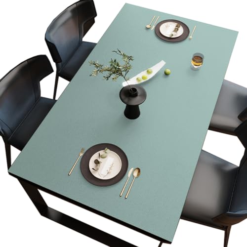BHOMTY PU Tischdecken Tischfolie Multifunktionale Tischunterlage Wasserdicht Geeignet für Esstisch, Büroschreibtisch, Studentenschreibtisch Blau 50 * 100cm von BHOMTY