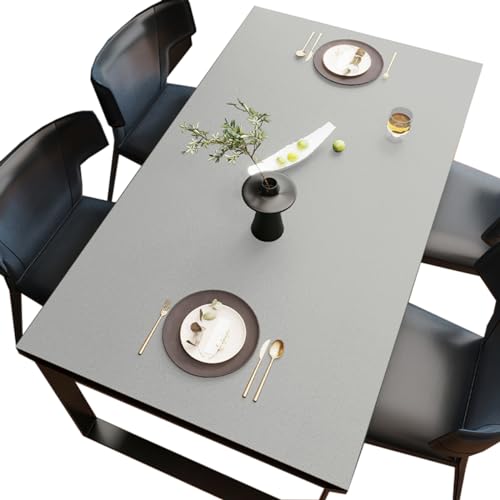 BHOMTY PU Tischdecken Tischfolie Multifunktionale Tischunterlage Wasserdicht Geeignet für Esstisch, Büroschreibtisch, Studentenschreibtisch Grau 2 40 * 100cm von BHOMTY