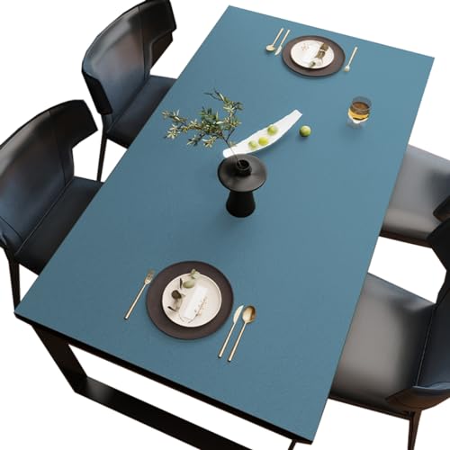 BHOMTY PU Tischdecken Tischfolie Multifunktionale Tischunterlage Wasserdicht Geeignet für Esstisch, Büroschreibtisch, Studentenschreibtisch Hellblau 75 * 75cm von BHOMTY
