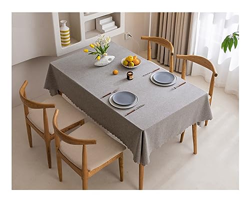BHOMTY Quadratisch schmutzabweisende Tischdecke Baumwoll-Leinen-Tischdecke Wasserfeste, Pflegeleichte Oberfläche Hellgrau 120 x 120 cm BHOMTY Quadratisch schmutzabweisende Tischdecke Baumwoll-Leinen-Tischdecke Wasserfeste, Pflegeleichte Oberfläche Hellgrau 120 x 120 cm von BHOMTY