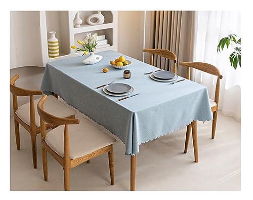 BHOMTY Rechteckig schmutzabweisende Tischdecke Baumwoll-Leinen-Tischdecke Wasserfeste, Pflegeleichte Oberfläche Hellblau 120 x 160 cm BHOMTY Rechteckig schmutzabweisende Tischdecke Baumwoll-Leinen-Tischdecke Wasserfeste, Pflegeleichte Oberfläche Hellblau 120 x 160 cm von BHOMTY