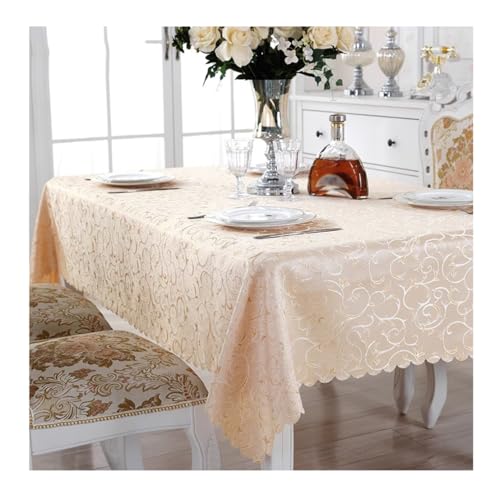 BHOMTY Rechteckige Jacquard-Tischdecke Schützt und dekoriert den Tisch Geeignet für Haus, Hotel Restaurant, Hochzeit Bankett, Büro Treffen Champagnergold 140 * 200 cm BHOMTY Rechteckige Jacquard-Tischdecke Schützt und dekoriert den Tisch Geeignet für Haus, Hotel Restaurant, Hochzeit Bankett, Büro Treffen Champagnergold 140 * 200 cm von BHOMTY
