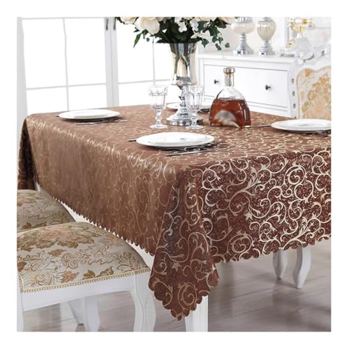 BHOMTY Rechteckige Tischdecke Hotel-Tischdecken Ideal für Zuhause, Veranstaltungen, Konferenzen Dunkelbraun 120 * 160 cm von BHOMTY