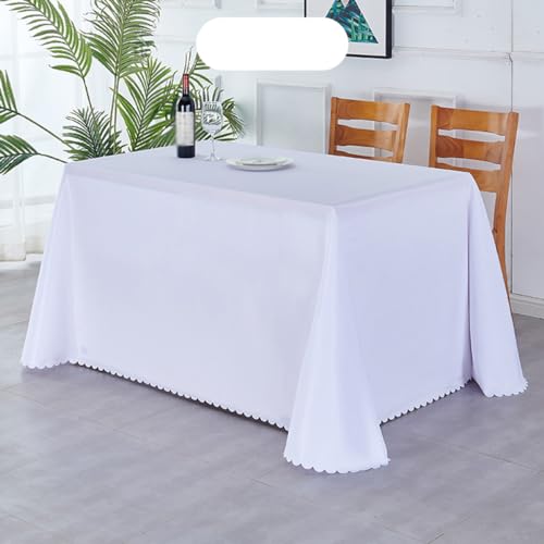 BHOMTY Rechteckige Tischdecke aus Polyester Für Tischdekorationen für Hochzeit, Party, Business und Konferenz. Maschinenwaschbar, Weiß 160 * 240 cm BHOMTY Rechteckige Tischdecke aus Polyester Für Tischdekorationen für Hochzeit, Party, Business und Konferenz. Maschinenwaschbar, Weiß 160 * 240 cm von BHOMTY