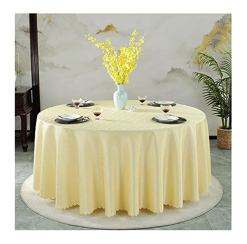 BHOMTY Runde Tischdecke aus Polyester, natürliches Fallgefühl, maschinenwaschbar, Hellgelb, Durchmesser 240 cm BHOMTY Runde Tischdecke aus Polyester, natürliches Fallgefühl, maschinenwaschbar, Hellgelb, Durchmesser 240 cm von BHOMTY