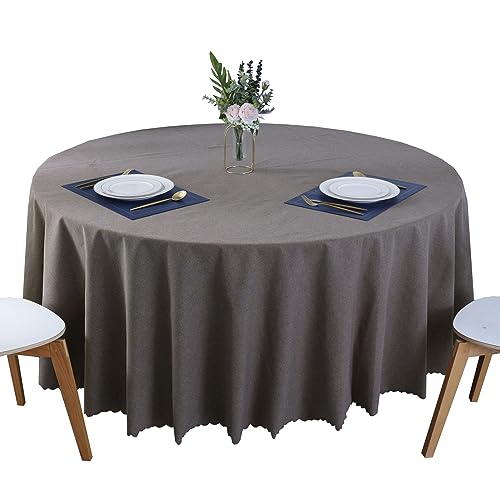 BHOMTY Runde schmutzabweisende Tischdecke Baumwoll-Leinen-Tischdecke Wasserfeste, Pflegeleichte Oberfläche Dunkelbraun Durchmesser 160 cm BHOMTY Runde schmutzabweisende Tischdecke Baumwoll-Leinen-Tischdecke Wasserfeste, Pflegeleichte Oberfläche Dunkelbraun Durchmesser 160 cm von BHOMTY