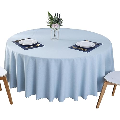 BHOMTY Runde schmutzabweisende Tischdecke Baumwoll-Leinen-Tischdecke Wasserfeste, Pflegeleichte Oberfläche Hellblau Durchmesser 160 cm BHOMTY Runde schmutzabweisende Tischdecke Baumwoll-Leinen-Tischdecke Wasserfeste, Pflegeleichte Oberfläche Hellblau Durchmesser 160 cm von BHOMTY
