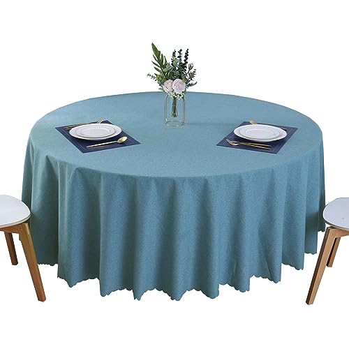 BHOMTY Runde schmutzabweisende Tischdecke Baumwoll-Leinen-Tischdecke Wasserfeste, Pflegeleichte Oberfläche Pfauenblau Durchmesser 220 cm BHOMTY Runde schmutzabweisende Tischdecke Baumwoll-Leinen-Tischdecke Wasserfeste, Pflegeleichte Oberfläche Pfauenblau Durchmesser 220 cm von BHOMTY