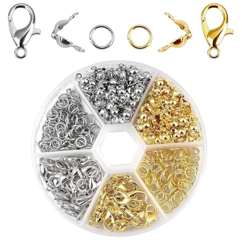 BHSTTNIXP Biegeringe zur Schmuckherstellung, Armbandverschlüsse und Verschlüsse, Halskettenherstellungs-Set, Schmuckverschlüsse für Ohrringe, Halsketten, Armbänder BHSTTNIXP Biegeringe zur Schmuckherstellung, Armbandverschlüsse und Verschlüsse, Halskettenherstellungs-Set, Schmuckverschlüsse für Ohrringe, Halsketten, Armbänder von BHSTTNIXP